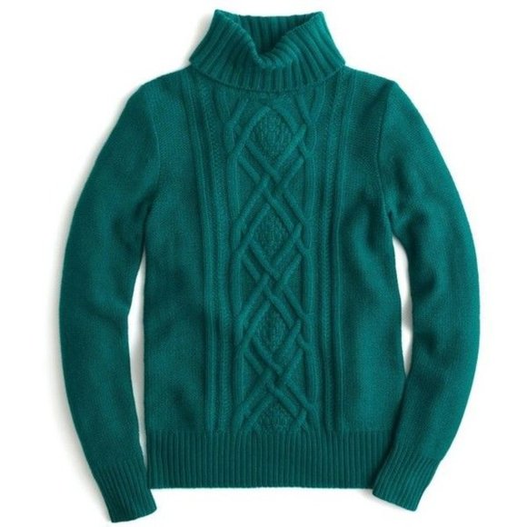 J. Crew Sweaters - J Crew Cambridge Cable Knit Turtleneck Sweater